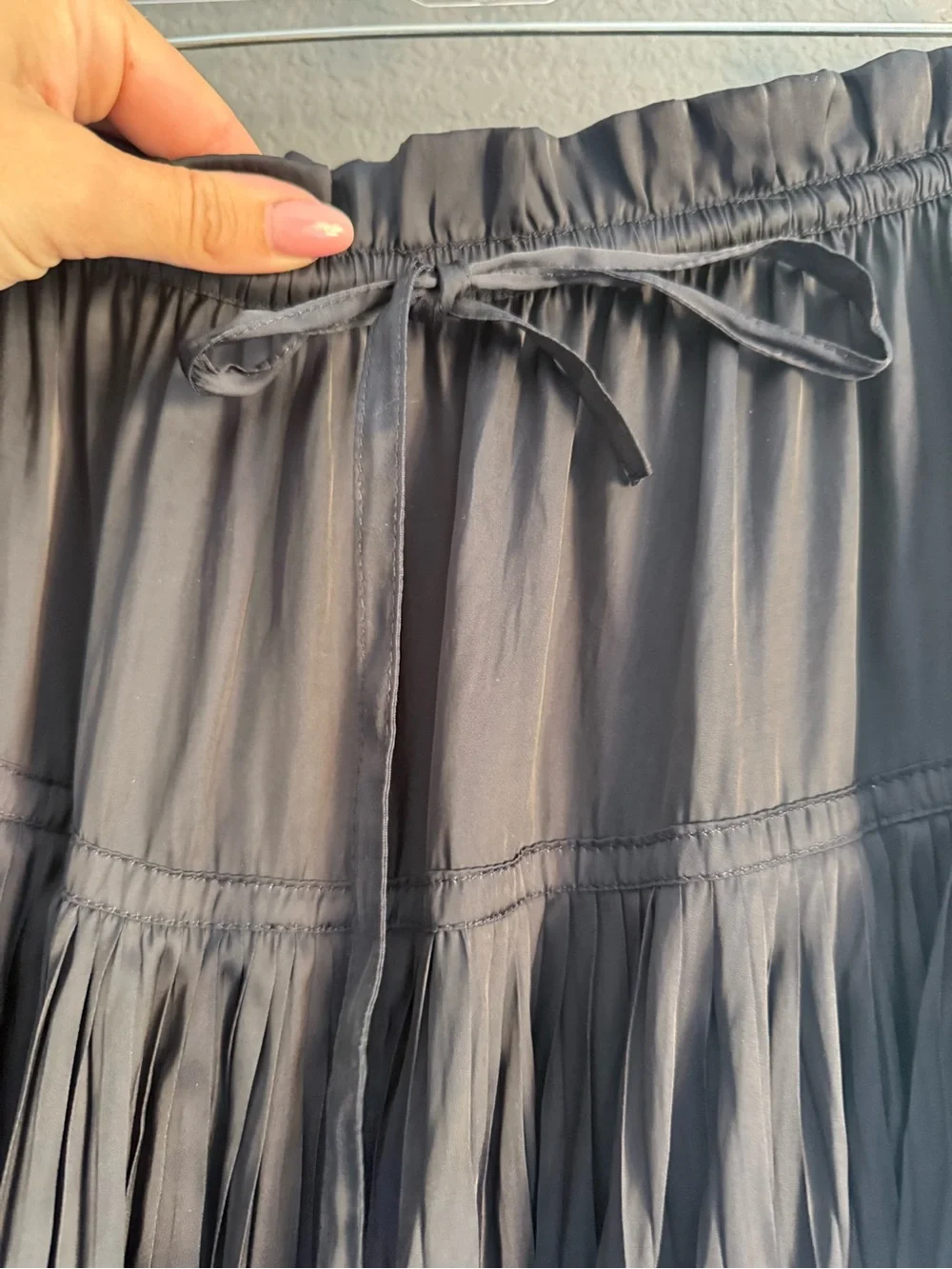ULLA JOHNSON • Victoria navy pleated midi skirt - size 0 - Picture 7 of 10